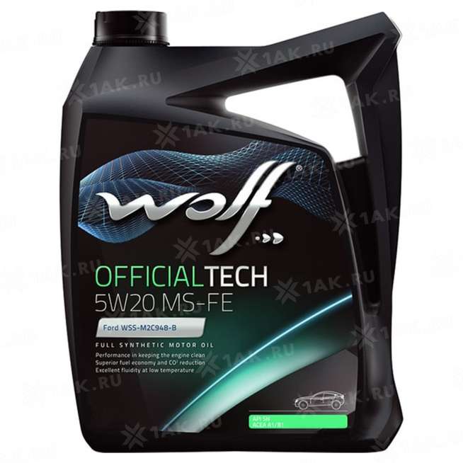 масло моторное WOLF OFFICIALTECH 5W20 MS-FE, 4 л 0