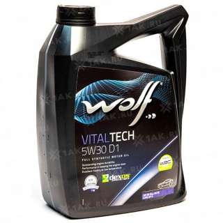 масло моторное WOLF VITALTECH 5W30 D1, 5 л