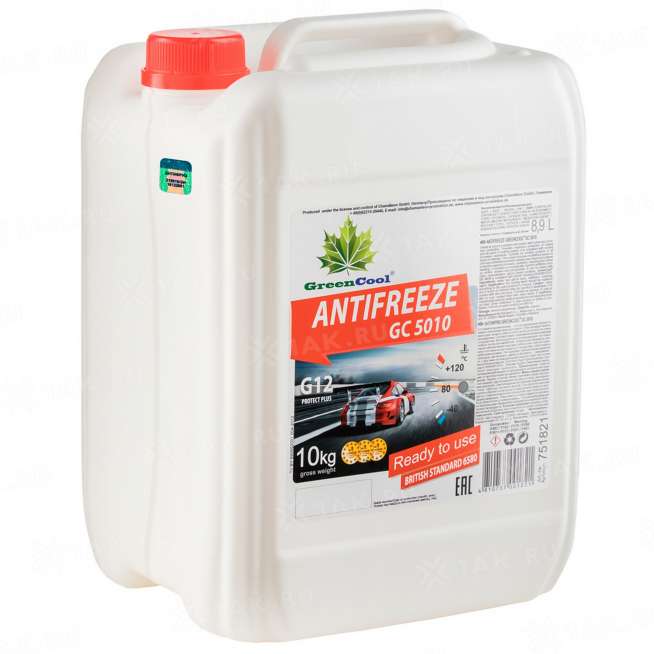 Антифриз готовый к применению GreenCool Antifreeze GC5010 красный, 10кг, Беларусь 1