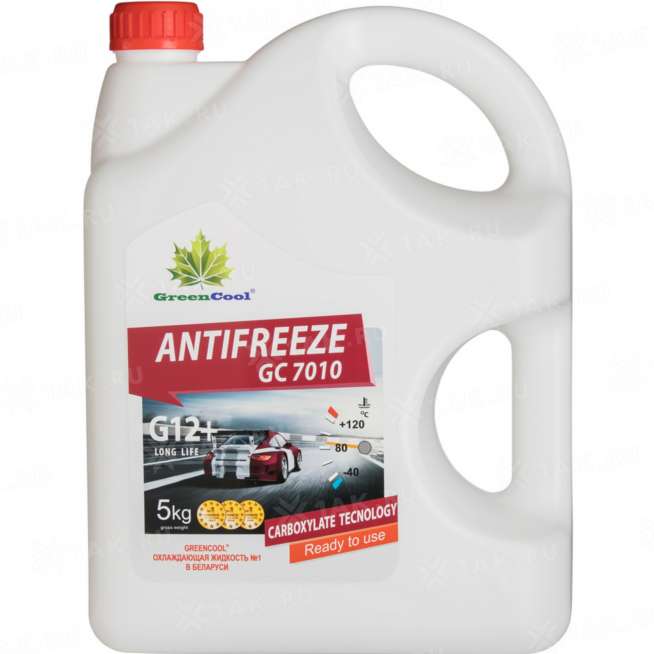 Антифриз готовый к применению GreenCool Antifreeze GC7010 G12+, 5 кг, красный, Беларусь 2