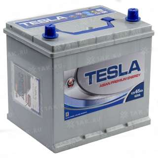 Аккумулятор TESLA ASIAN PREMIUM ENERGY (65 Ah, 12 V) Обратная, R+ D23 арт.TSA-65.0