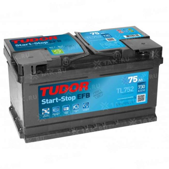 Аккумулятор TUDOR Start-Stop EFB (75 Ah, 12 V) Обратная, R+ LB4 арт.TL752 0