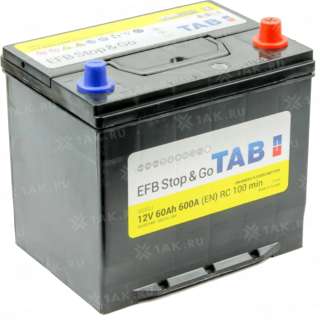 Аккумулятор TAB EFB Stop&amp;Go (60 Ah, 12 V) R+ D23 арт.212860/56068 SMF
