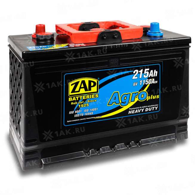 Аккумулятор ZAP AGRO HEAVY DUTY (215 Ah, 6 V) Обратная, R+ BCI31 арт.215 17 0