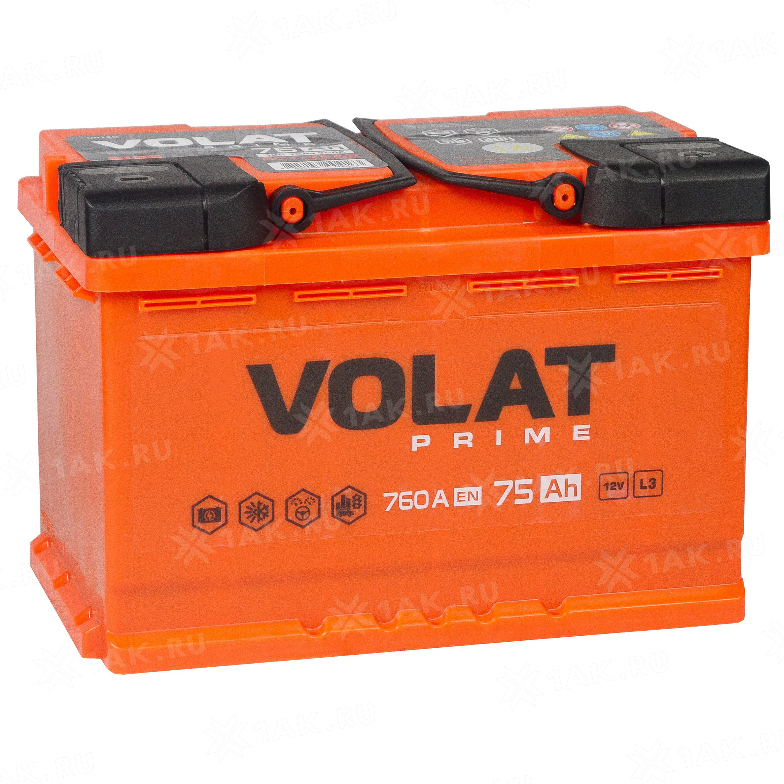 Купить аккумулятор VOLAT Prime (75 Ah) 760 A, 12 V Обратная, R+ арт.VS750 с  бесплатной доставкой – 1AK.RU