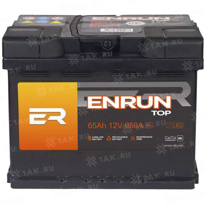 Аккумулятор ENRUN TOP (65 Ah, 12 V) Обратная, R+ LB2 арт.ET650 3