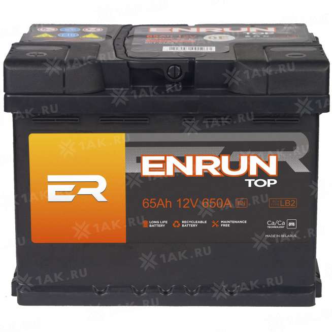 Аккумулятор ENRUN TOP (65 Ач, 12 V) Прямая, L+ LB2 арт.ET651 0