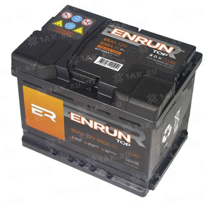 Аккумулятор ENRUN TOP (65 Ah, 12 V) Прямая, L+ LB2 арт.ET651 3