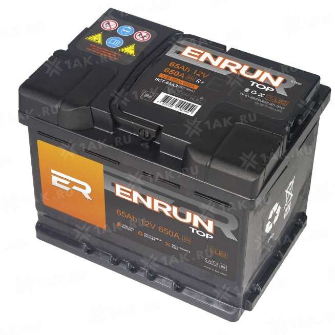 Аккумулятор ENRUN TOP (65 Ач, 12 V) Прямая, L+ LB2 арт.ET651 3
