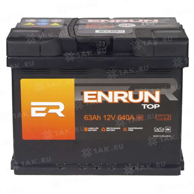 Аккумулятор ENRUN TOP (63 Ah, 12 V) Обратная, R+ L2 арт.ET630 2