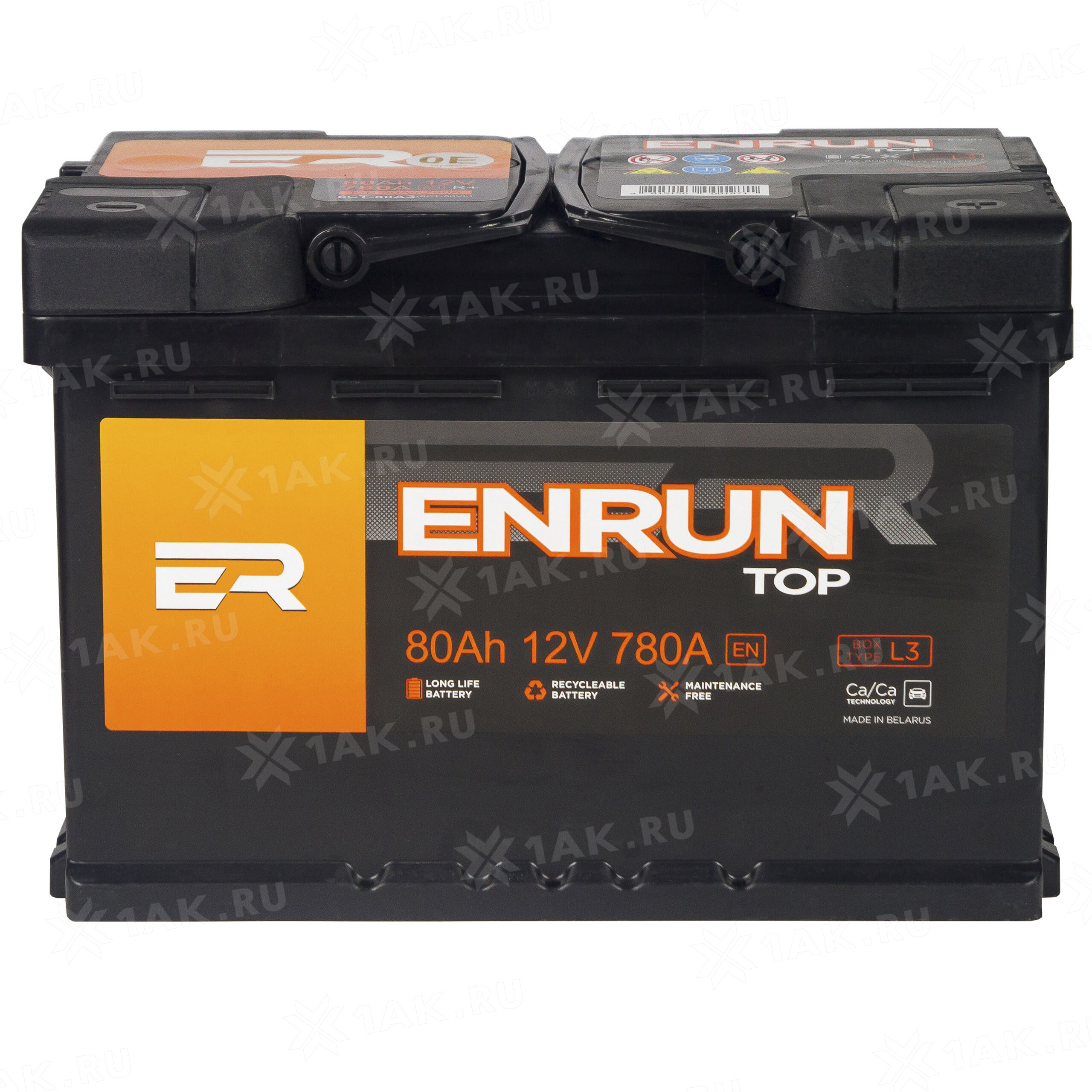 Купить аккумулятор ENRUN TOP (80 Ah) 780 A, 12 V Обратная, R+ арт.ET800 с  бесплатной доставкой – 1AK.RU