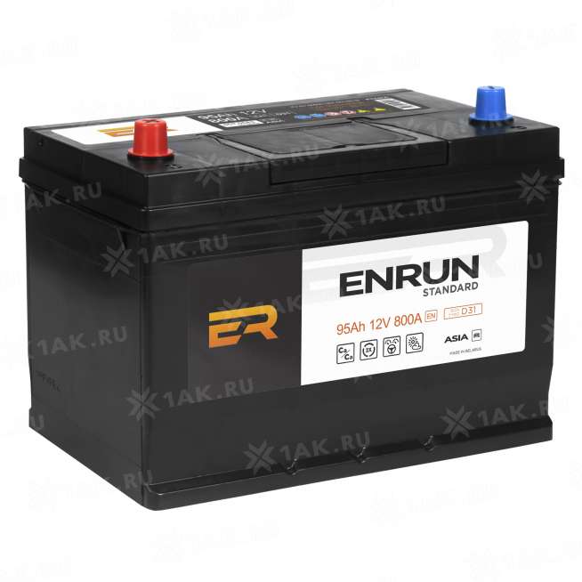 Аккумулятор ENRUN STANDARD Asia (95 Ah, 12 V) Прямая, L+ D31 арт.ESA951 2