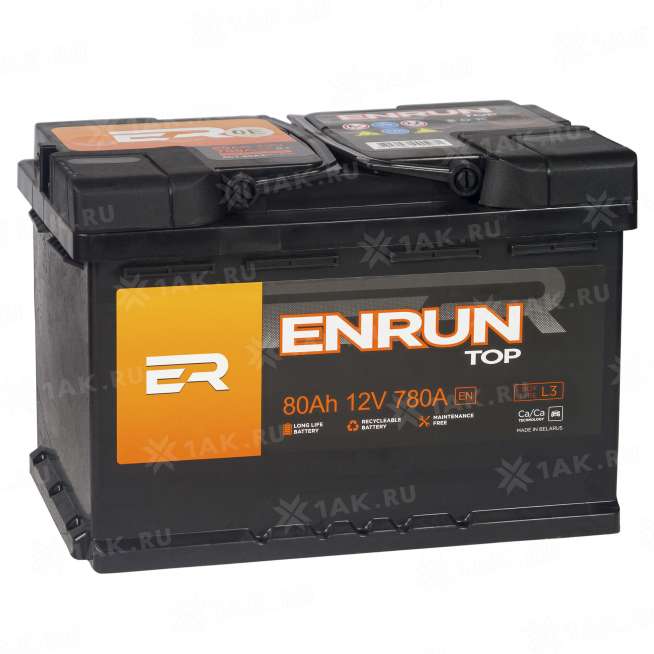 Аккумулятор ENRUN TOP (80 Ah, 12 V) Прямая, L+ L3 арт.ET801 3