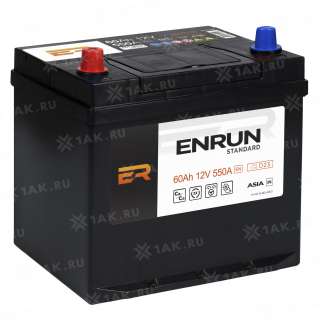 Аккумулятор ENRUN STANDARD Asia (60 Ah, 12 V) Прямая, L+ D23 арт.ESA601