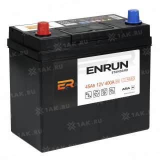 Аккумулятор ENRUN STANDARD Asia (45 Ah, 12 V) Прямая, L+ B24 арт.ESA451