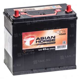 Аккумулятор ASIAN HORSE (45 Ah, 12 V) Обратная, R+ 24L арт.AH45.0 (NS60)