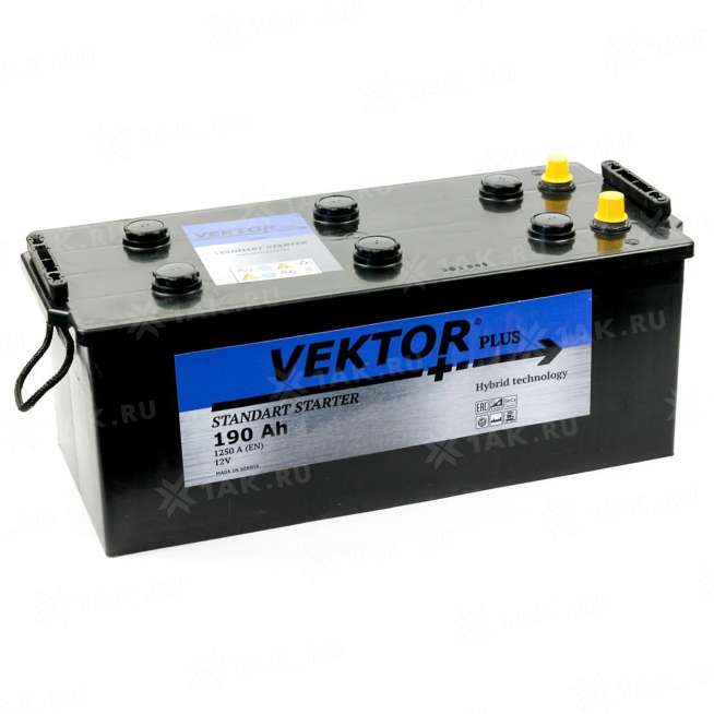 Аккумулятор Vektor Plus (190 Ah, 12 V) Прямая, L+ D5 арт.VP190(3.0) 0