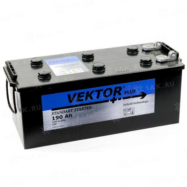 Аккумулятор Vektor Plus (190 Ah, 12 V) Обратная, R+ D5 арт.VP190(4.1) 0