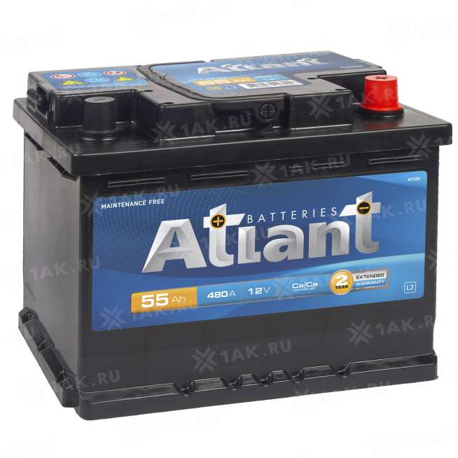 Аккумулятор ATLANT Blue (55 Ah, 12 V) Обратная, R+ L2 арт.AT550 1