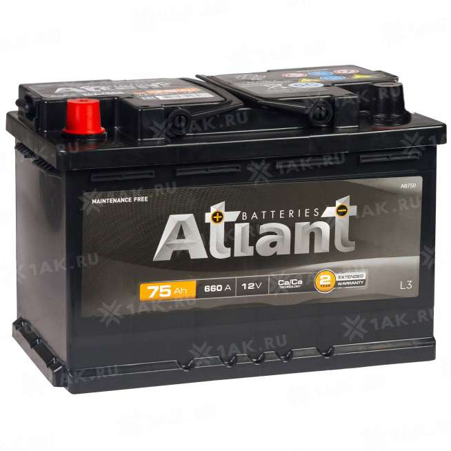 Аккумулятор ATLANT Black (75 Ah, 12 V) Прямая, L+ арт.AB751 5
