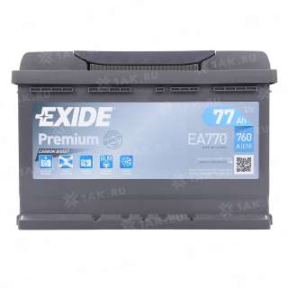 Аккумулятор EXIDE PREMIUM (77 Ah, 12 V) R+ L3 арт.EA770