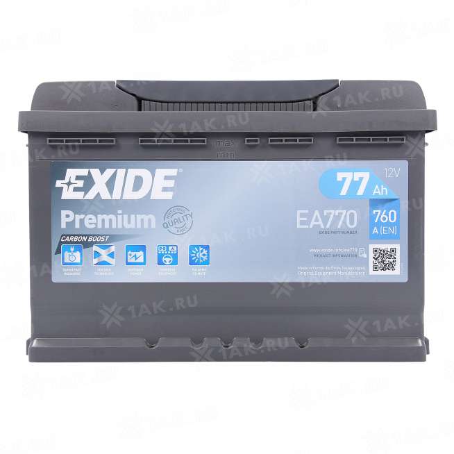 Аккумулятор EXIDE PREMIUM (77 Ah, 12 V) Обратная, R+ L3 арт.EA770 0