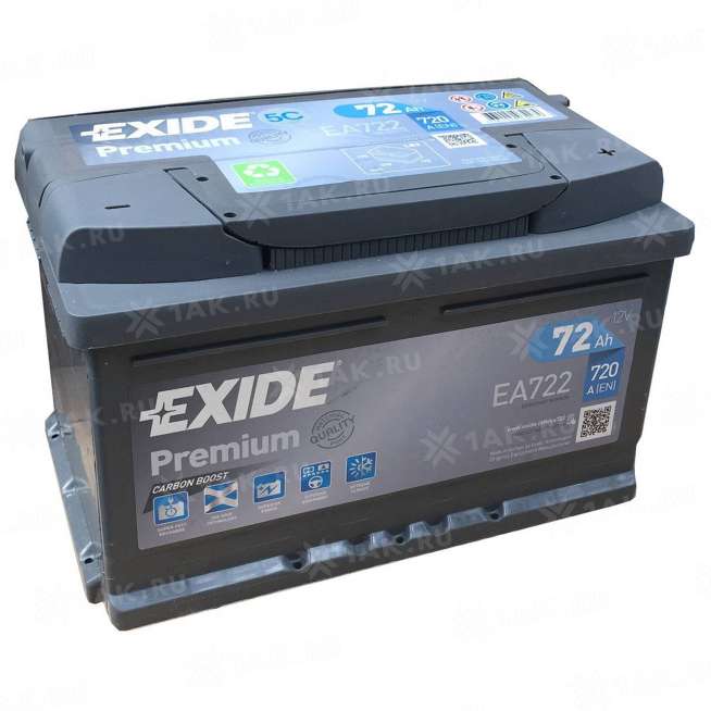 Аккумулятор EXIDE PREMIUM (72 Ah, 12 V) Обратная, R+ LB3 арт.EA722 0