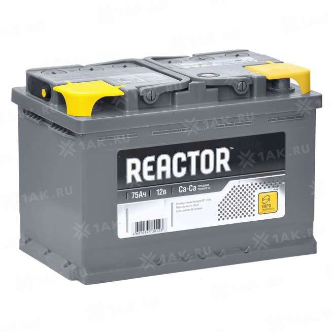 Аккумулятор AKOM REACTOR (75 Ah, 12 V) Обратная, R+ L3 арт.6СТ-75VL 0