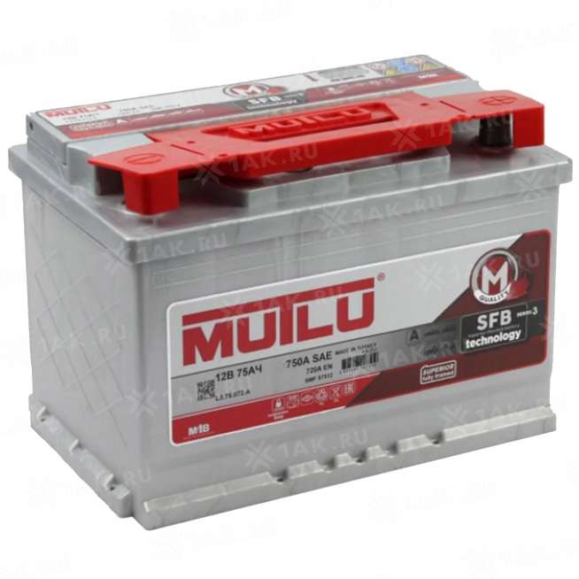 Аккумулятор MUTLU SFB (75 Ah, 12 V) Обратная, R+ L3 арт.L3.75.072.A 0