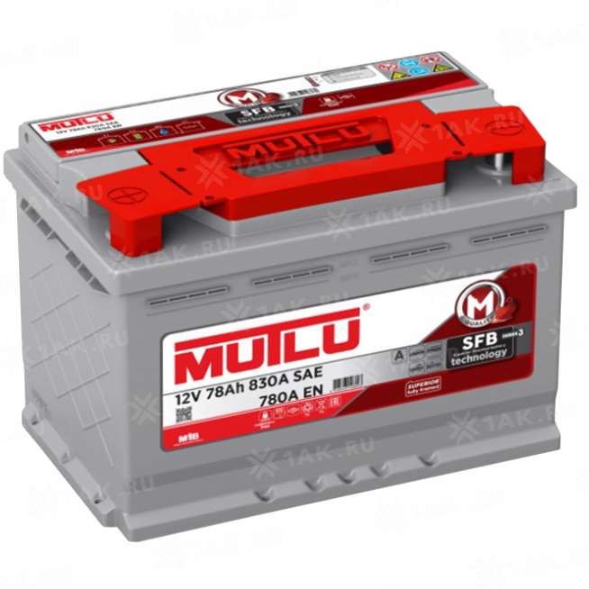 Аккумулятор MUTLU SFB (78 Ah, 12 V) Прямая, L+ L3 арт.L3.78.078.B 0