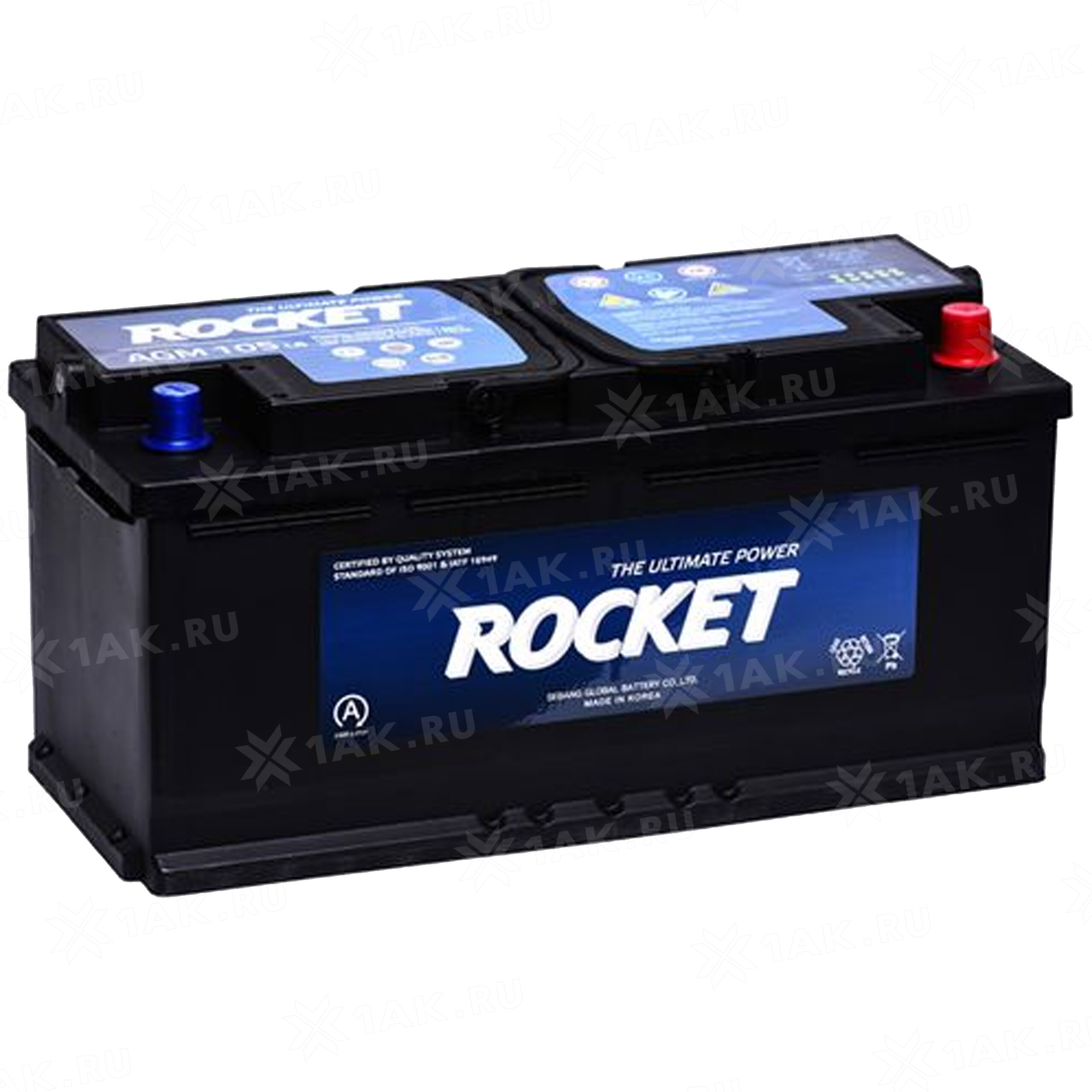 Купить аккумулятор ROCKET AGM (105Ач) 950 A, 12 V Обратная, R+ арт.AGM L6 с  бесплатной доставкой – 1AK.RU