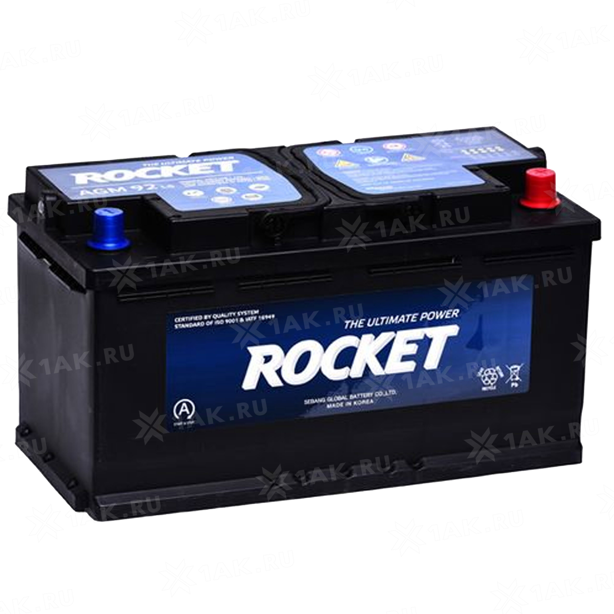 Купить аккумулятор ROCKET AGM (95Ач) 850 A, 12 V Обратная, R+ арт.AGM L5 с  бесплатной доставкой – 1AK.RU