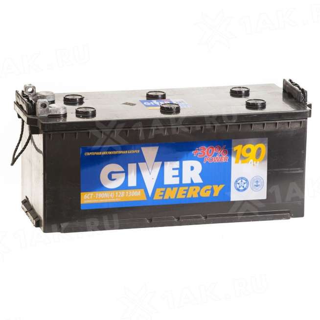 Аккумулятор GIVER ENERGY (190 Ah, 12 V) Прямая, L+ D6 арт.190(N)3-ВРС-РС-0 0