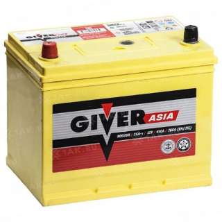 Аккумулятор GIVER ASIA (75 Ah, 12 V) L+ D26 арт.GiverA 75-З-L