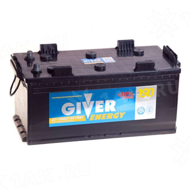 Аккумулятор GIVER ENERGY (190 Ah, 12 V) Обратная, R+ D6 арт.190(N)4-ВЛШ-ЛЧ-1 0