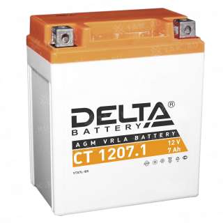 Аккумулятор DELTA (7 Ah, 12 V) R+ YTX7L-BS арт.CT 1207.1