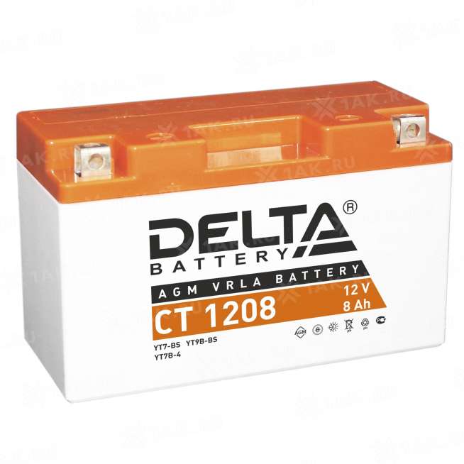Аккумулятор DELTA (8 Ah, 12 V) Прямая, L+ YT7B-BS арт.CT 1208 0