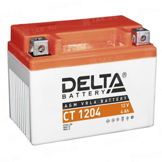 Аккумулятор DELTA (4 Ah, 12 V) Обратная, R+ YTX4L-BS арт.CT 1204 0