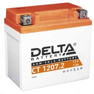 Аккумулятор DELTA (7 Ah, 12 V) R+ YTZ7S арт.CT 1207.2