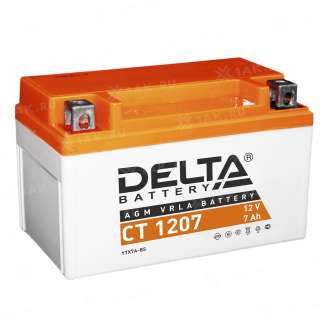 Аккумулятор DELTA (7 Ah, 12 V) Прямая, L+ YTX7A-BS арт.CT 1207