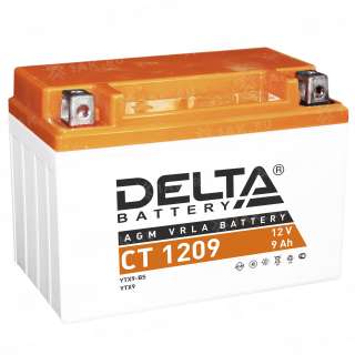 Аккумулятор DELTA (9 Ah, 12 V) Прямая, L+ YTX9-BS арт.CT 1209