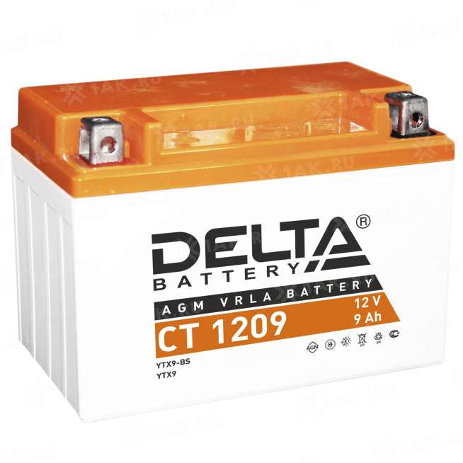 Аккумулятор DELTA (9 Ah, 12 V) Прямая, L+ YTX9-BS арт.CT 1209 0