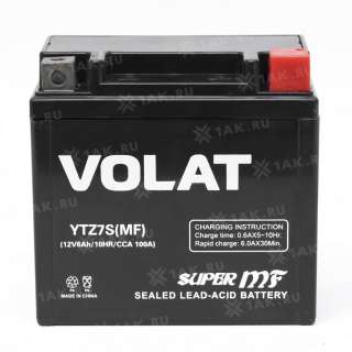 Аккумулятор VOLAT (6 Ah, 12 V) R+ YTZ7S арт.YTZ7S(MF)