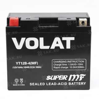 Аккумулятор VOLAT (10 Ah, 12 V) L+ YT12B-4 арт.YT12B-4 (MF)