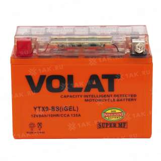 Аккумулятор VOLAT (9 Ah, 12 V) L+ YTX9-BS арт.YTX9-BS(iGEL)