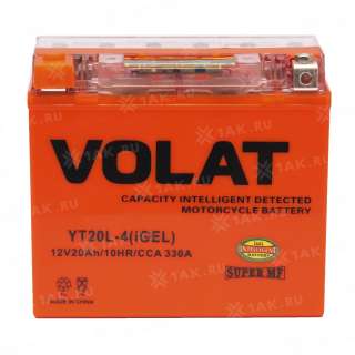Аккумулятор VOLAT (20 Ah, 12 V) R+ YT20L-4 арт.YT20L-4 (iGEL)Volat
