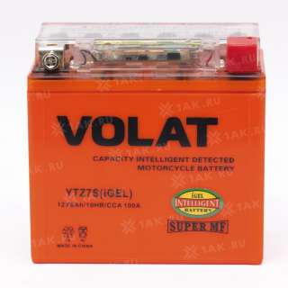 Аккумулятор VOLAT (6 Ah, 12 V) R+ YTZ7S арт.YTZ7S (iGEL)