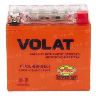 Аккумулятор VOLAT (5 Ah, 12 V) R+ YTX5L-BS арт.YTX5L-BS(iGEL)