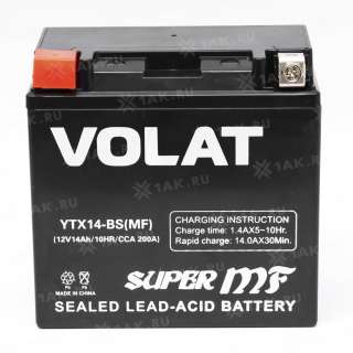 Аккумулятор VOLAT (14 Ah, 12 V) L+ YTX14-BS арт.YTX14-BS(MF)Volat