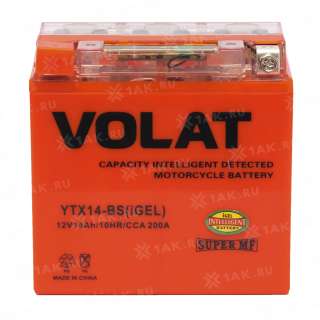 Аккумулятор VOLAT (14 Ah, 12 V) Прямая, L+ YTX14-BS арт.YTX14-BS(iGEL)